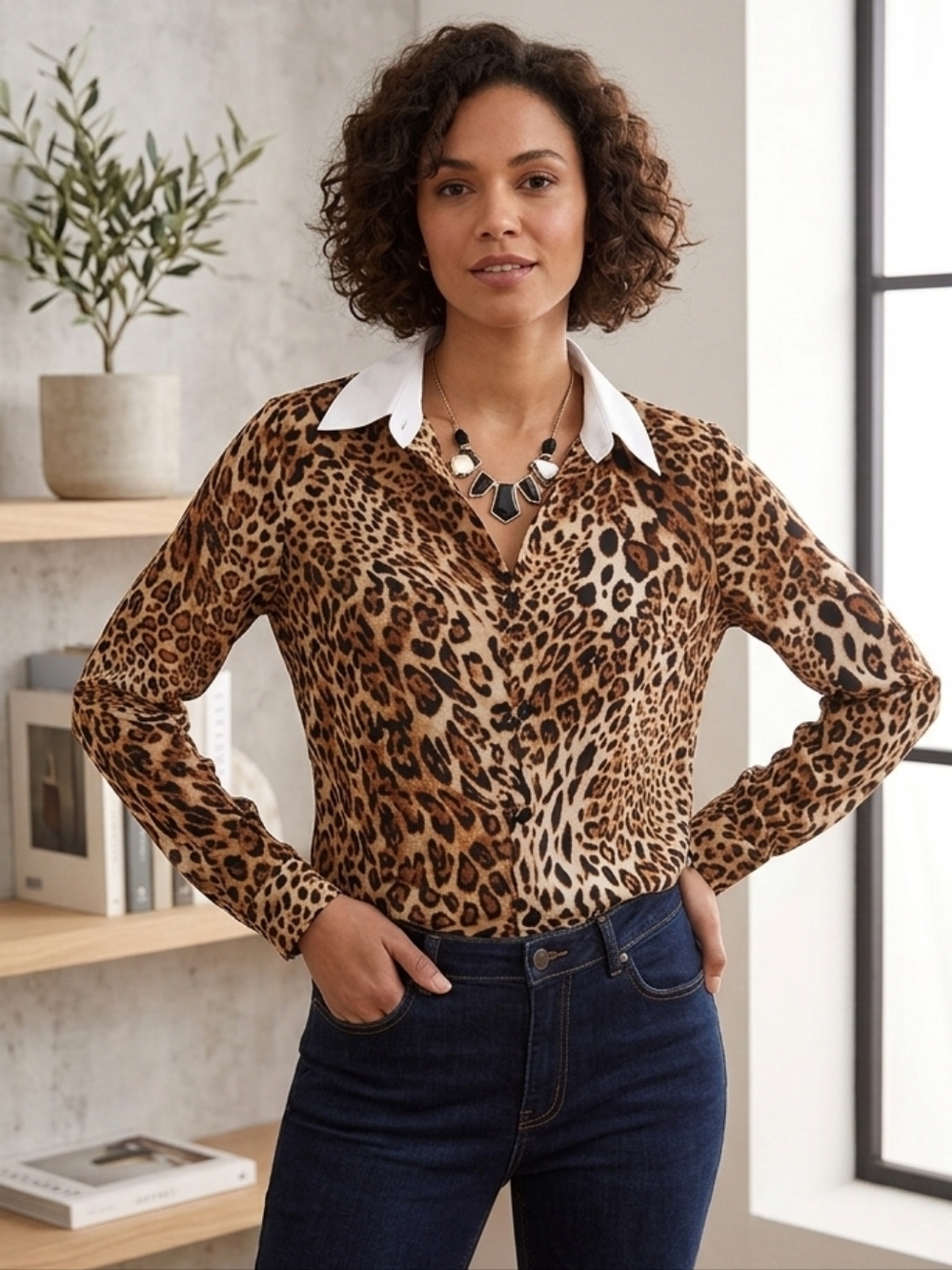 Leopard print blouse